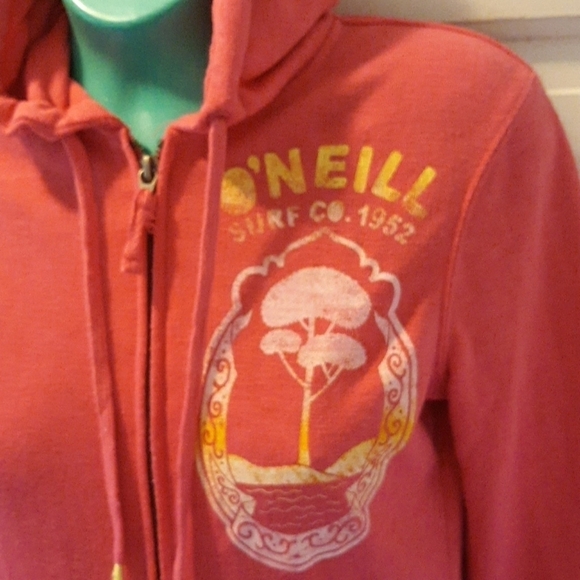 O'Neill pink fleece hoodie jacket small - Picture 2 of 3